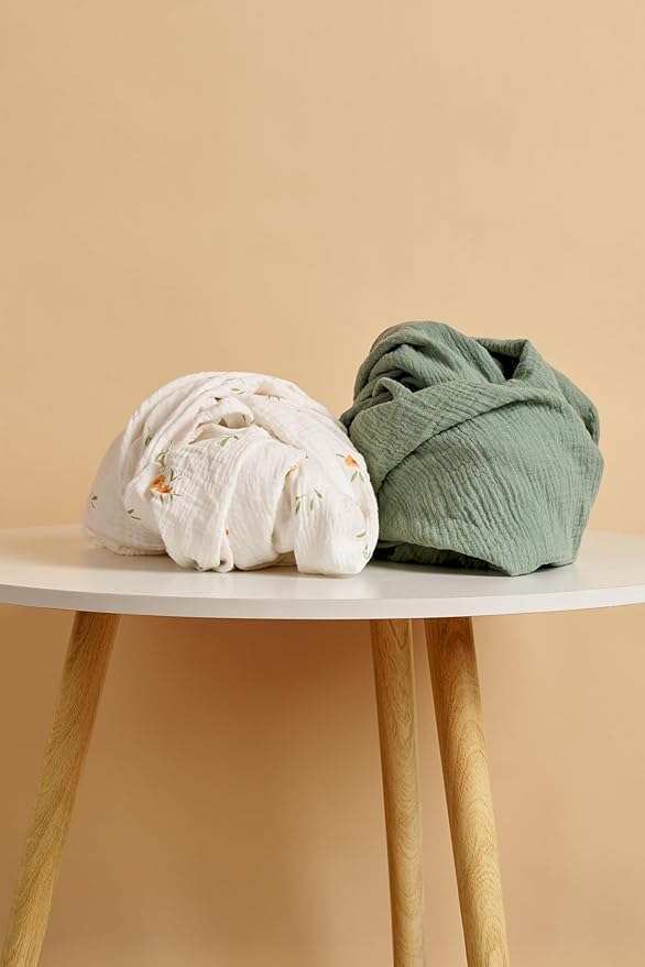 Meracorallo Muslin Swaddle Blanket, 100% Cotton Receiving Blanket Soft and Breathable Swaddle Wrap for Baby Boys and Girls (Roman Green)