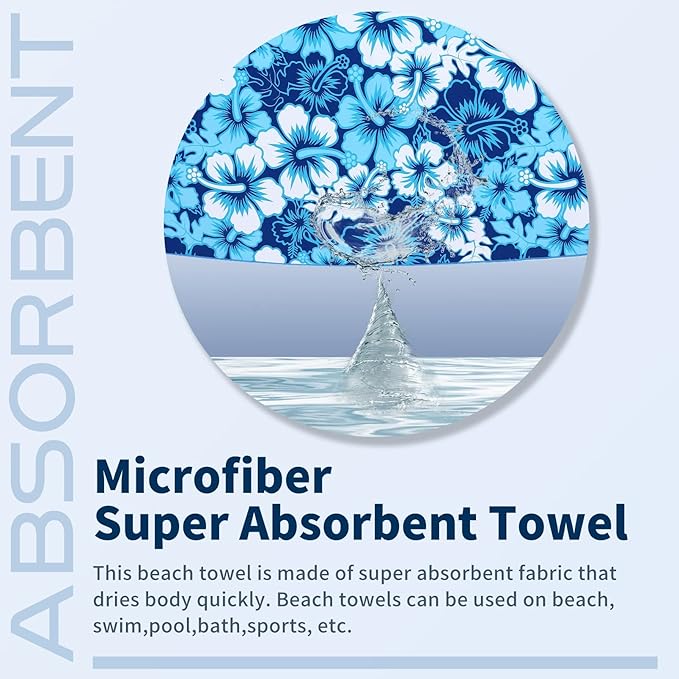 6 Pack Microfiber Thin Beach Towel Lightweight 71x32 Oversized Extra Large Sand Free Towels Quick Dry for Travel Pool Yoga Gym Sports Beach Accessories Vacation Essential Gift