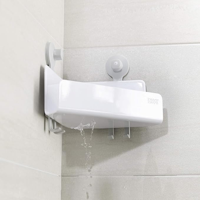 Joseph Joseph EasyStore Corner Shower Caddy, 2 Pack (no Mirror), White