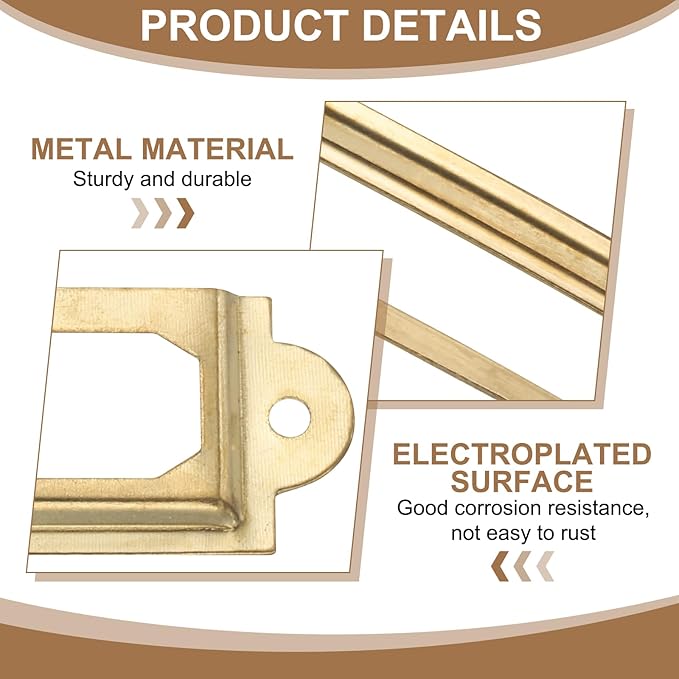 PATIKIL 83x32.5mm Metal Label Holders, 30 PCS Label Name Card Tag Frames with Screws for Office Library File Cabinets Shelves Wood Drawers Fabric Bins, Yellow