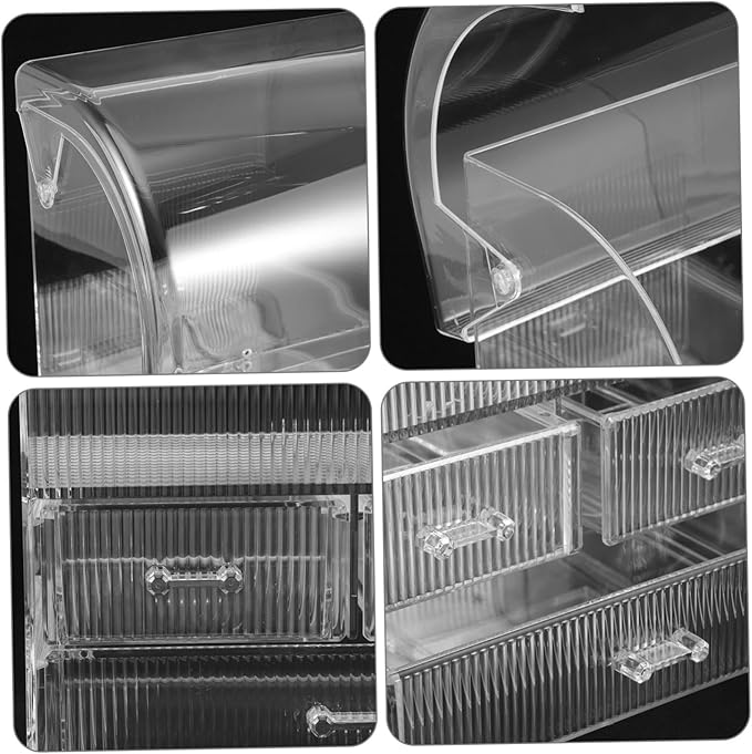 Extra Large Acrylic Makeup Organizer Box with Drawers Stylish Desktop Storage for Cosmetics Jewelry Accessories Transparent Design for Easy Access and Tidy Spaces