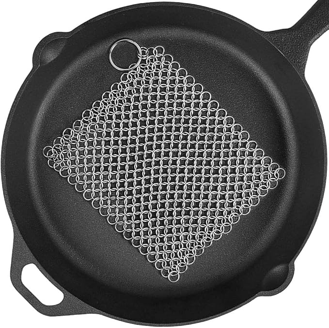 Chain Mail Cast Iron Cleaner and Scrubber Tool