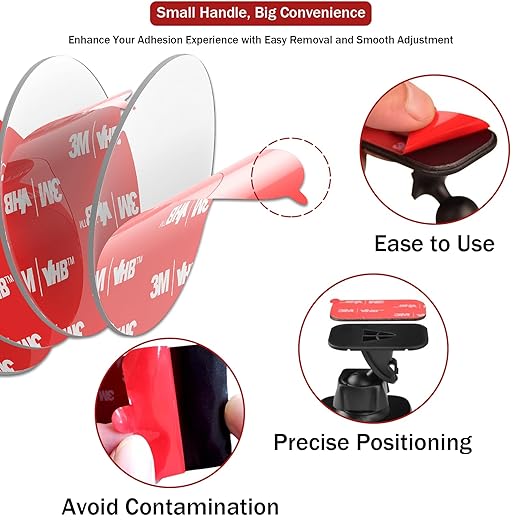 3M Double Sided Adhesive Dots Heavy Duty VHB 2" Diameter 0.02in Thick 20 PCS Clear 4905 Round Sticky Mounting Strong Adhesive Waterproof Foam Tape for Home Office Car Deco