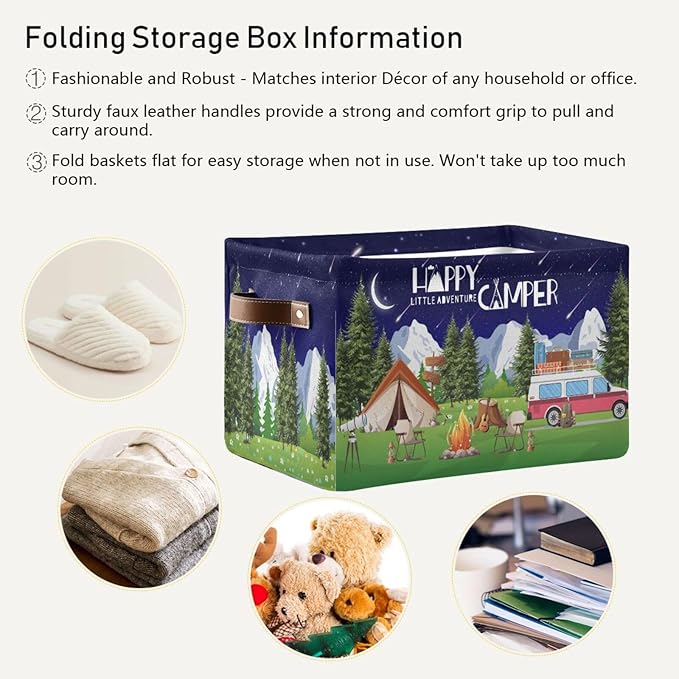 Camping Rectangular Storage Basket Organizer Bin Shelf Food Picnic Moutain Fir Tree Baskets For Clothes Gifts For Home Office Dorm