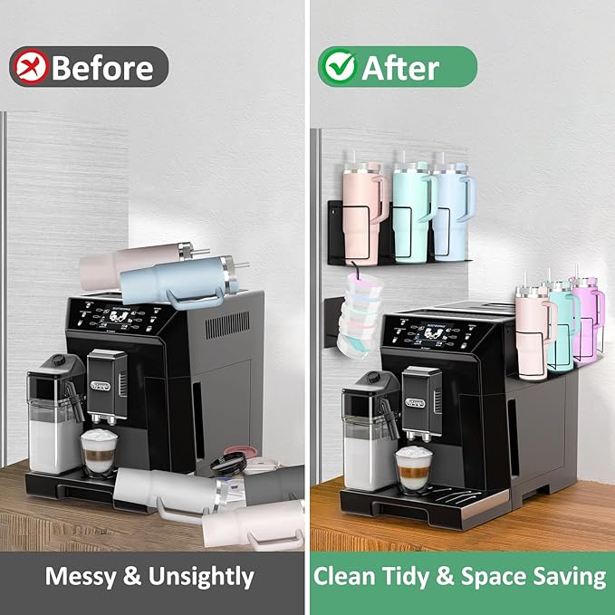 Magnetic Cup Holder for Fridge, Water Bottle Organizer for Cabinet Magnetic Cup Holder Heavy Duty Storage Tumbler Organizer for 20oz 30oz 40oz Cup Accessories