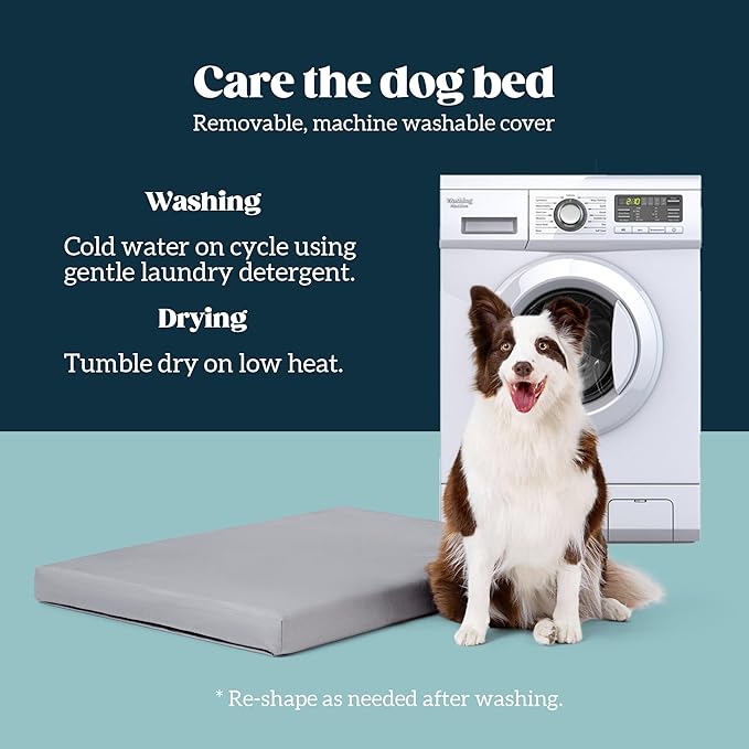 Cybarmour Chew Proof Dog Bed - Orthopedic Indestructible Dog Crate Pad - Outdoor Waterproof Kennel Mat for Aggressive Chewers - Medium Breeds & Fits 30-Inch Crate - 29"x18", Limestone