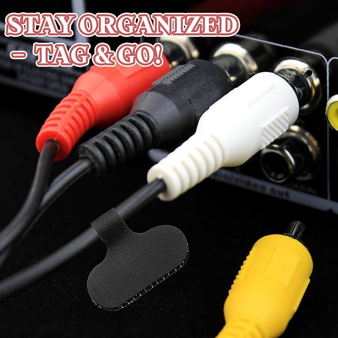 PATIKIL 2.4 x 1.5 Inch Cable Labels, 32 Pcs Electronic Cable Identification Tags Nylon Write on Wire Labels Oval Cord Tags Labeling for Electronics Management Organization, Red