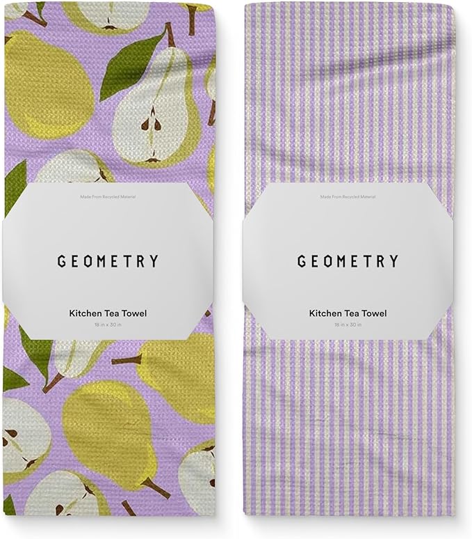 Spring Kitchen Towels - Quick Dry Microfiber Cloth Spring & Summer Dish Towels for Kitchen Drying - Premium Quick Dry Towel - Pear Parade, 18" x 30" - 2-Pack