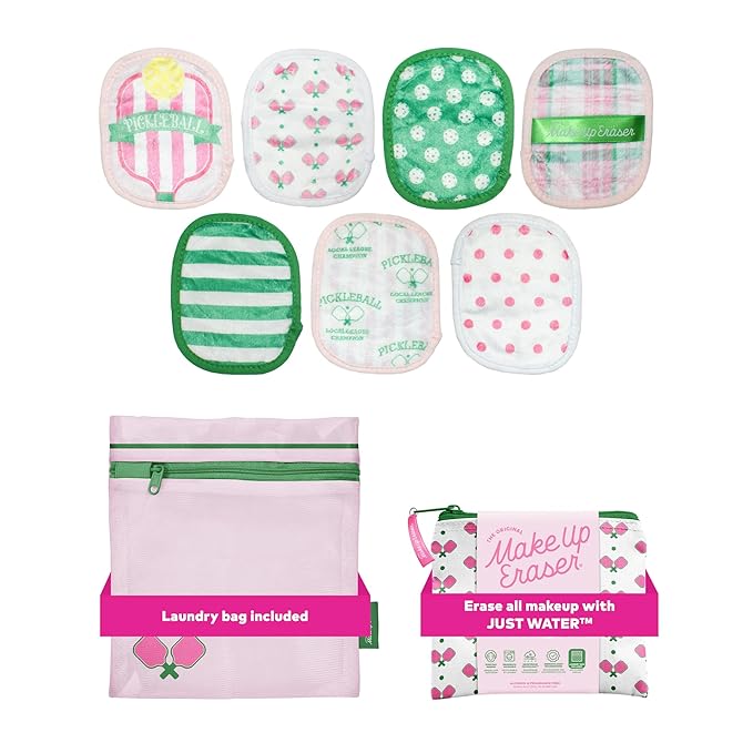 The Original MakeUp Eraser 7-Day Set, Erase All Makeup with Just Water, Including Waterproof Mascara, Eyeliner, Foundation, Lipstick, Sunscreen, and More! Pickleball, 7ct.