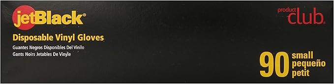 Jetblack Vinyl Glove, Black, Small, 90 Count