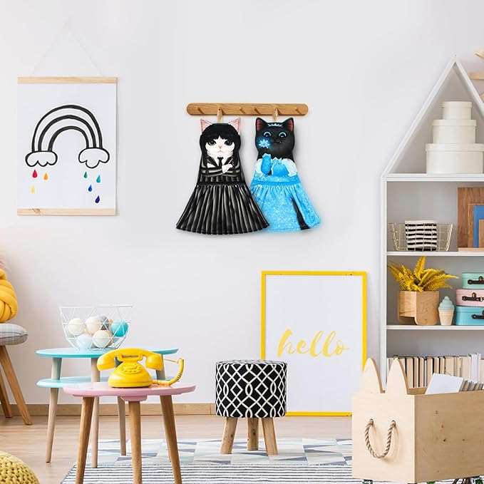 PAT JUUMG Cat Hand Towels, Cute Decorative Hanging Face Towels for Bathroom Kitchen, Super Absorbent Soft, Cat Lovers Gifts for Women, Housewarming for People Who Love Cats