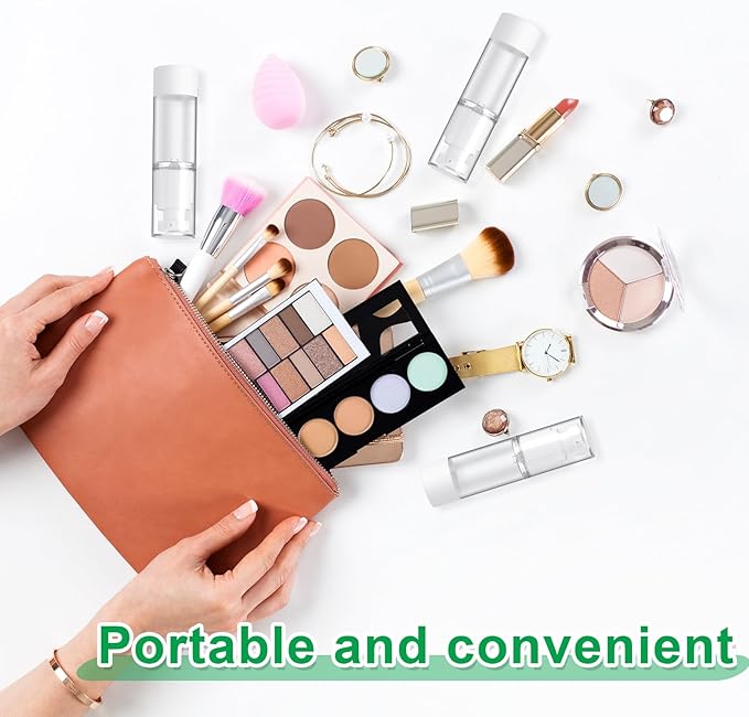60 Pcs Clear Airless Pump Bottles Refillable Cosmetic Travel Size Dispenser Vacuum Plastic Travel Bottles Empty Lotion Pump Dispenser Liquid Toiletry Container(2.7 oz)