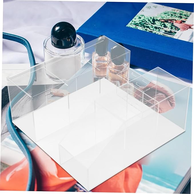Lash Tools Storage Box Organizer for Eyelash Extension Supplies Makeup Storage Bin for Beauty Tools for Home Salon Vanity Use Transparent Design