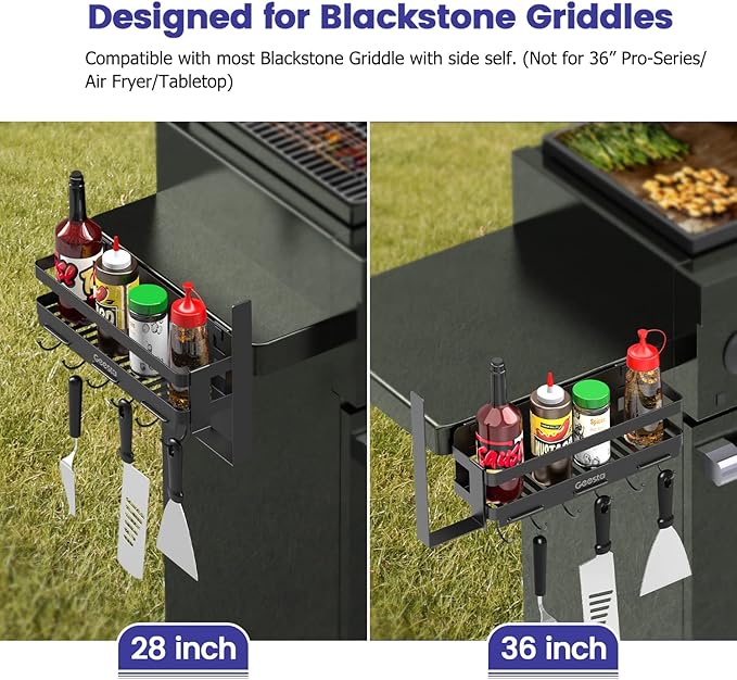 Geesta Upgraded Griddle Caddy for 28"/36" Blackstone Griddles, BBQ Accessories Storage Box with Paper Towel Holder