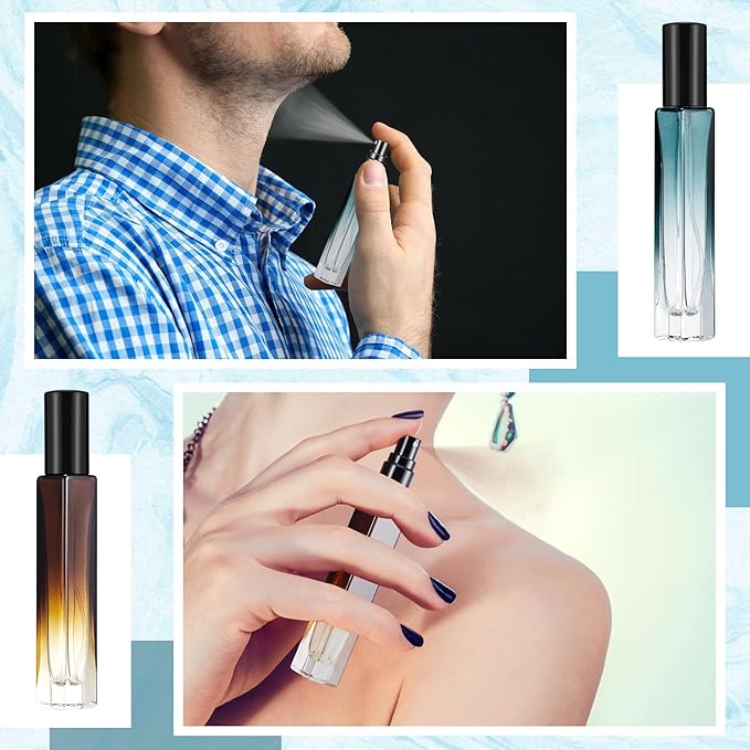 Domensi 20 Pcs 10/20/30 ml Perfume Travel Refillable Bottles Glass Spray Bottle Perfume Atomizer for Cologne Dispenser Leak-proof Fragrance Bottles Atomizer Pump Bottle Kit (Assorted Colors)