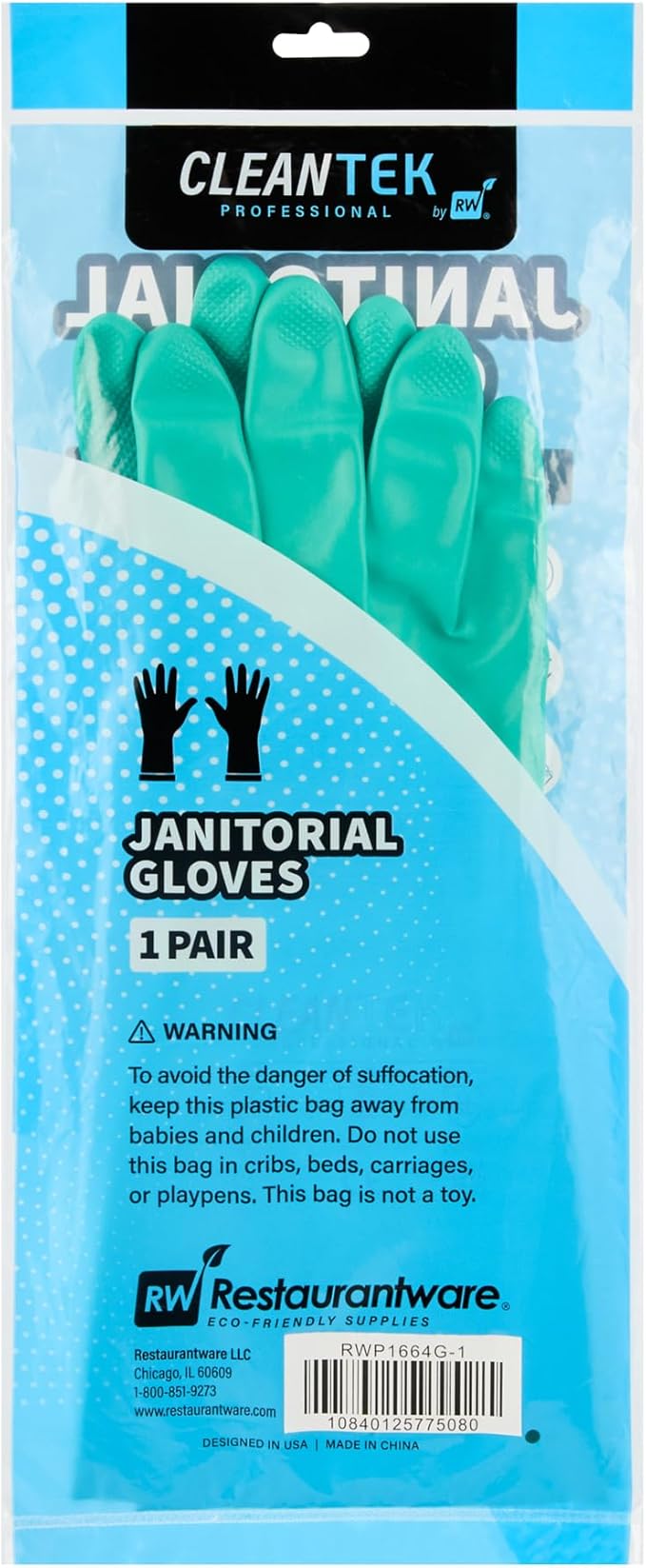 Nitrile Gloves 10 Count 15 mil Chemical Resistant Gloves Abrasion-Resistant Kitchen Cleaning Latex-Free Green
