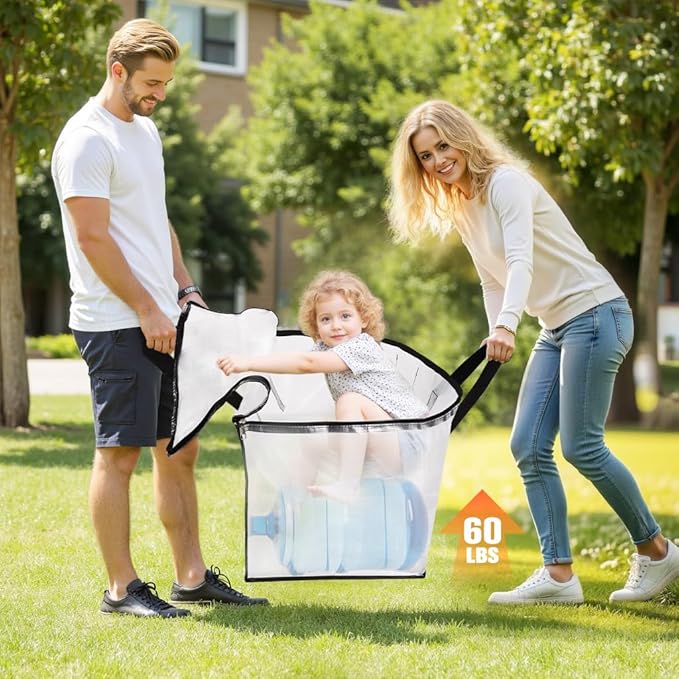 Extra Large Heavy Duty Moving Bags, Storage Bags with Strong Zippers & Handles, Packing Bags for Moving Essentials, Ideal Storage Tote for Home, Dorm & Storage Solutions, 93L-10 Packs, Clear