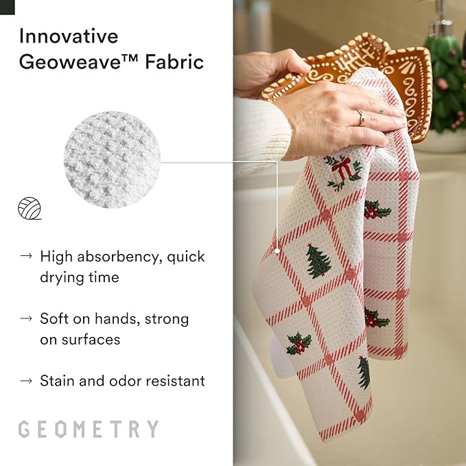 Christmas Kitchen Towels - Quick Dry Microfiber Cloth Dish Towels for Kitchen Drying - Premium Quick Dry Towel - Tidings