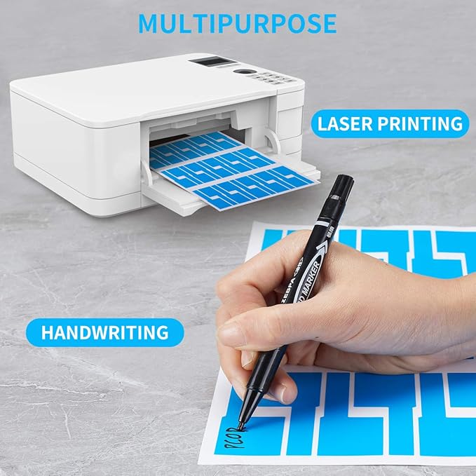 300 Pcs Cable Labels, JIQEZNL Premium 10 Colors Wire Labels Electrical, Waterproof Cord Label Electronics Tags for Cables Management, Self-Adhesive Cable Label Tags for Laser Printer and Handwriting
