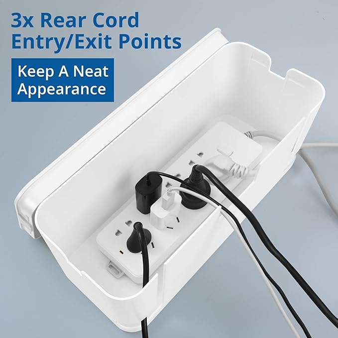 ZhiYo Cord Organizer Box, 2Pack & 6.6ft, 4/5in White Cable Sleeve Bundle