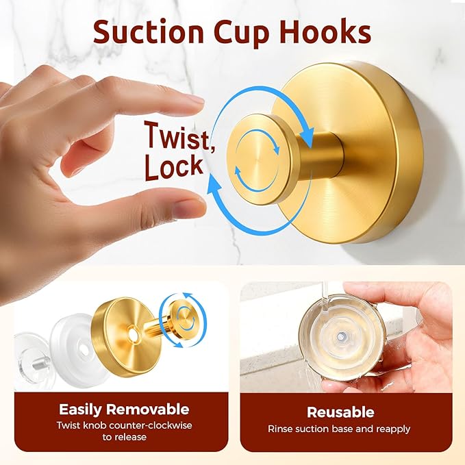 4 Packs Suction Cup Hooks for Shower, Heavy-Duty Wreath Hangers for Front Door, No Drill Glass Door Wreath Hanger Hook No Damage for Walls Bathroom Kitchen Window Mirror Tiles Towel Coat Robe Loofah