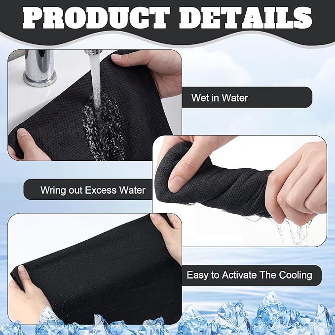 Cooling Towel Bulk - Neck & Face Cool Chilly Towels Microfiber Breathable Sport Sweat Rag for Gym, Yoga, Travel, Camping, Running, Outdoor