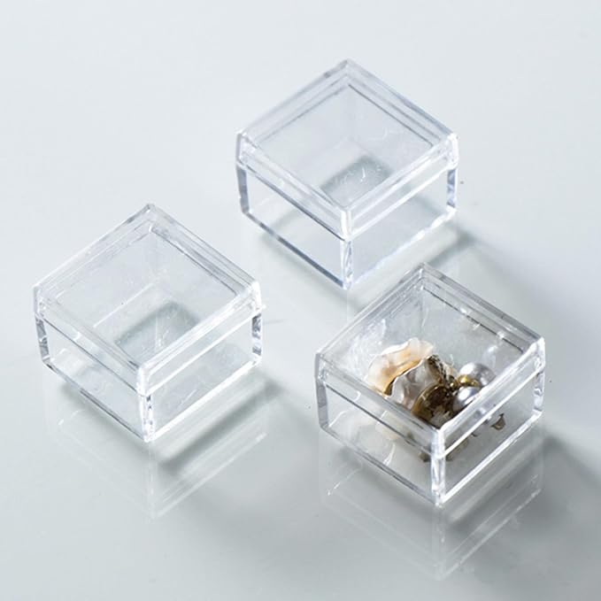 KissYou Small Clear Box Acrylic Candy Boxes with Lids Plastic Square Cube Jewelry Storage Contanier Christmas Decorative Boxes