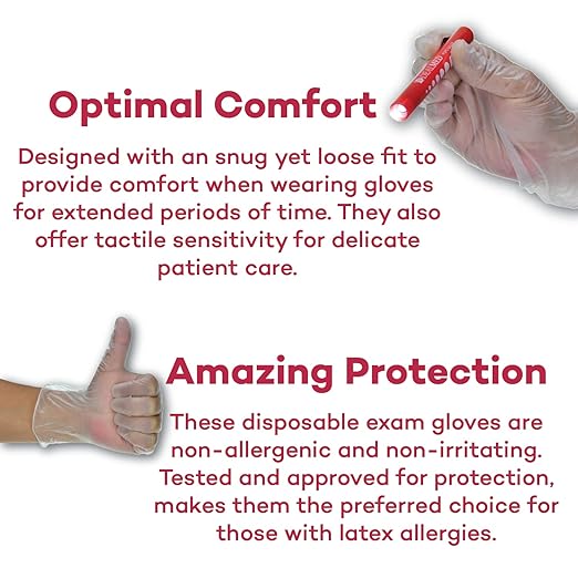 Dealmed Vinyl Exam Gloves 1000 ct. Extra Large Medical, Disposable, Latex Free Gloves for First Aid Kit and Medical Facilities