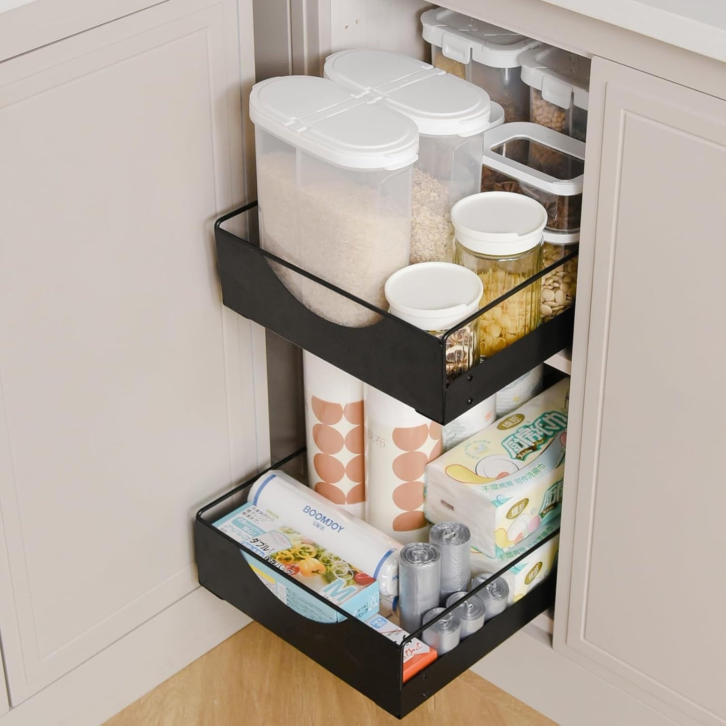 Pull-Out Under Sink Organizer — Single-Tier Metal Drawer, No Drilling, Fits 16"+ Cabinets