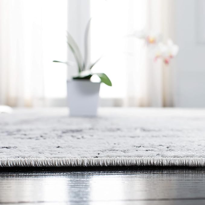 SAFAVIEH Amelia Collection X-Large Area Rug - 11' x 15', Ivory & Grey, Modern Abstract Design, Non-Shedding & Easy Care, Ideal for High Traffic Areas in Living Room, Bedroom (ALA700C)