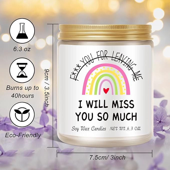 Goodbye Gifts: Lavender Scented Candle for Coworker Farewell or Retirement