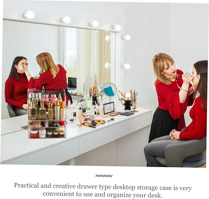 Modern Acrylic Makeup Storage Box Lid Desktop Organizer Tidy Storage for Cosmetics Stylish for Girlfriend Wife