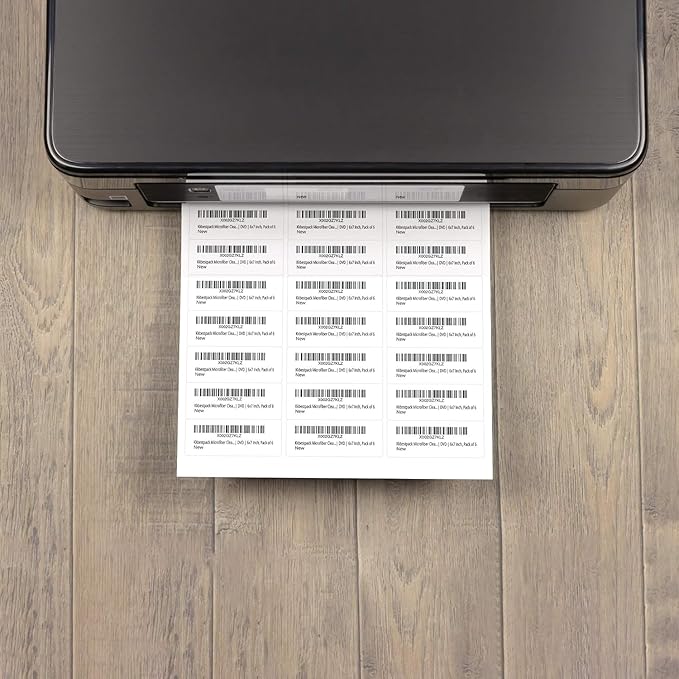 Address Labels for Printer 750 Labels - 1" x 2-5/8", Mailing, Storage & Pantry Organization, Laser/Inkjet Compatible, 30 Per Page, 25 Sheets