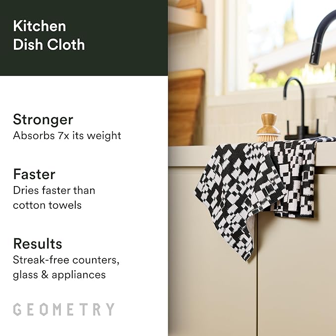 Dishcloth – Evergreen Collection – Quick-Dry, Ultra-Absorbent, Reusable Microfiber Kitchen Towels for Drying & Cleaning - Patch Party - 3 Pack