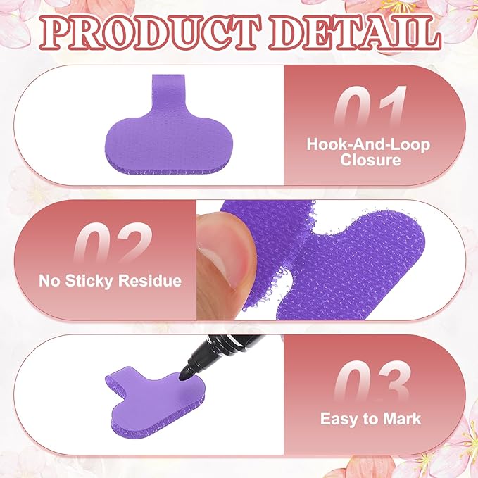 PATIKIL 2.4 x 1.5 Inch Cable Labels, 32 Pcs Electronic Cable Identification Tags Nylon Write on Wire Labels Oval Cord Tags Labeling for Electronics Management Organization, Purple