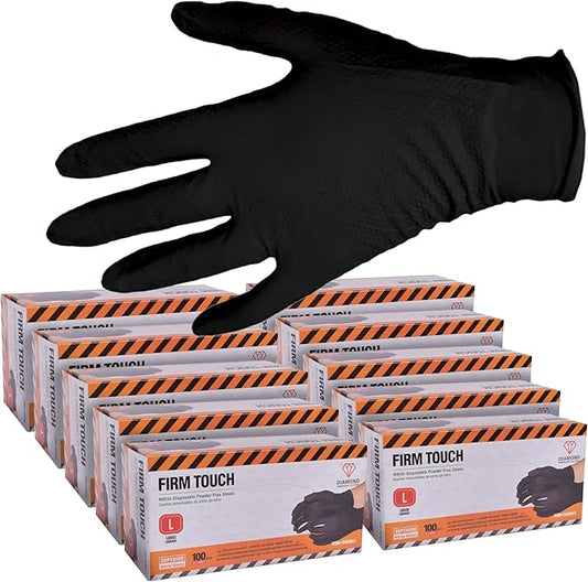 Glove Station Disposable Nitrile Gloves - 1000-Count - Non-Latex Gloves for Kitchen, Cleaning, and Cooking - Textured for Better Grip 8MM-S-Black