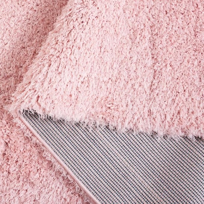 SAFAVIEH Lindsay Shag Collection Area Rug - 9' x 12', Pink, Contemporary Design, Ideal for High Traffic Areas in Living Room, Bedroom & Dining Room (LNS560U-9)