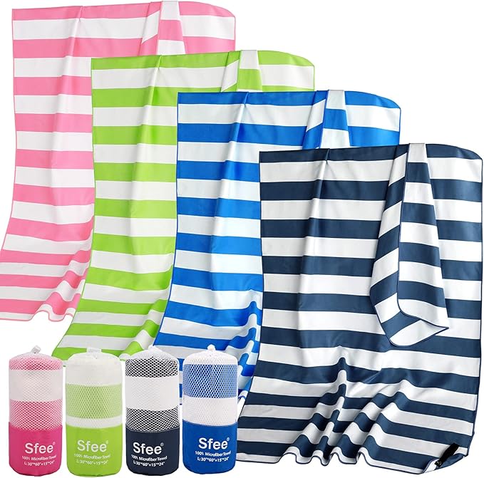 2 in 1 Microfiber Oversized Beach Towel, Quick Dry Towel Travel Towel Camping Towel Super Absorbent Compact Lightweight Sports Gym Towels for Beach,Gym, Hiking, Pool, Backpacking, Bath, Yoga