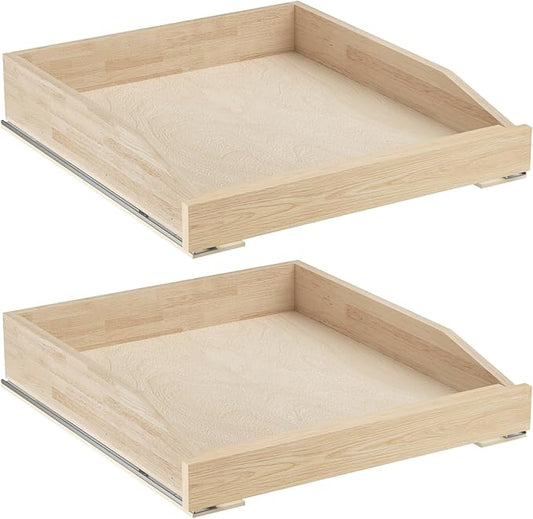 ROOMTEC Pull Out Cabinet Organizer with Soft Close, 19-1/2" W x 21" D, Pull Out Cabinet Drawer for Kitchen cabinets, Pull Out Cabinet Shelf, Finished, Bottom Assembly