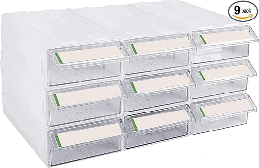 9pcs Stackable Craft Organizer Drawers Beads Sewing Thread Buttons & Art Supplies storing Portable Hardware Storage Box for Crafters Artists & DIY Enthusiasts