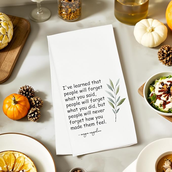 Hostess Towels Gifts for Women, Inspirational Quote Towels for Kitchen Bathroom Decor (16x24 inches)