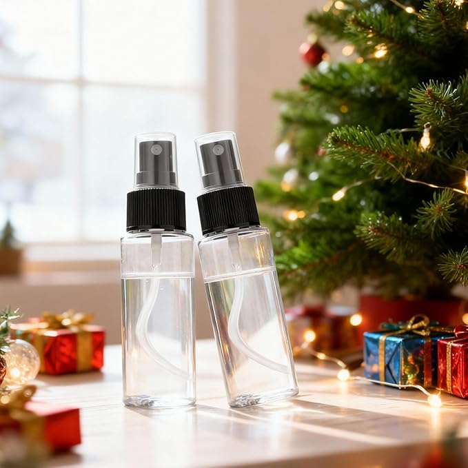 220PCS Mini Clear Spray Bottles Bulk – Fine Mist Empty Travel Containers with Funnels, Refillable Liquid 1oz Plastic Sprayer for Perfume Essential Oils Toner, Pocket Size Makeup Kit