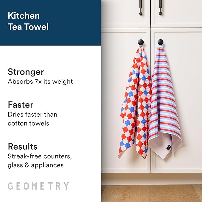 Kitchen Towels - Quick Dry, Absorbent Microfiber Dish Towels for 4th of July, Memorial Day, Veterans Day, and Holiday Decor - Red, White, and Blue- Patriot Picnic