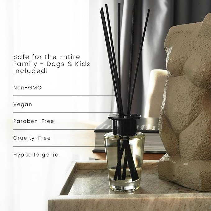 The Magic Scent Baccara Reed Diffuser for Home - Luxury Scent Diffuser with Premium Fiber Reeds for Lasting Gentle Dispersal - Natural, Toxin-Free Aroma Inspired by Baccarat Rouge