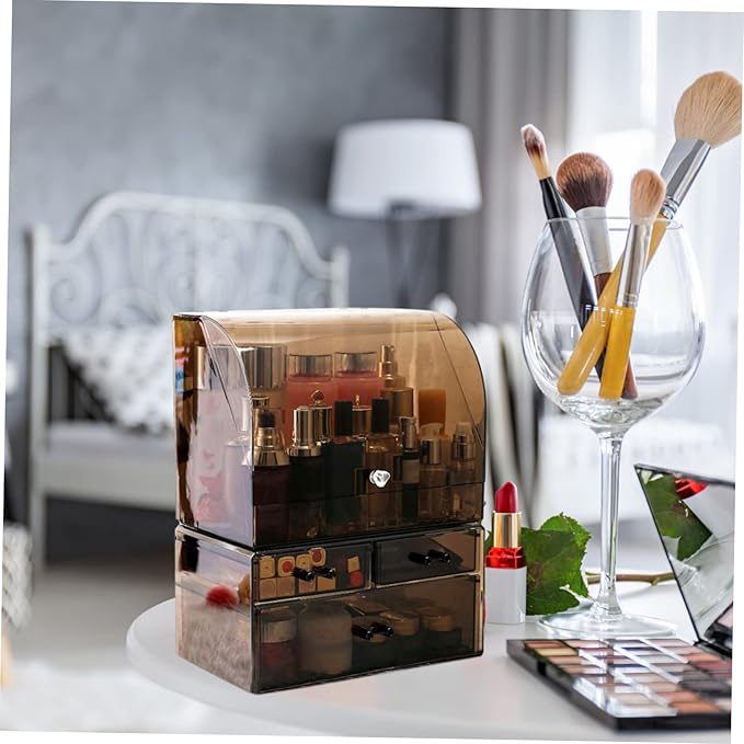 Acrylic Cosmetic Storage Box Lid Organizer for Makeup Jewelry and Accessories Thickened Material for Neat and Tidy Vanity Use