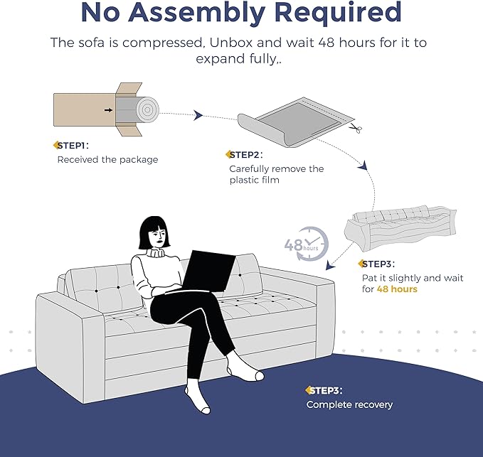 MAXYOYO Convertible Sofa Bed, Pull Out 3 Seater Sleeper Sofa, 2 in 1 Folding Couch Bed, Fold Out Floor Couch with Pillows for Living Room Bedroom Lounge, Navy