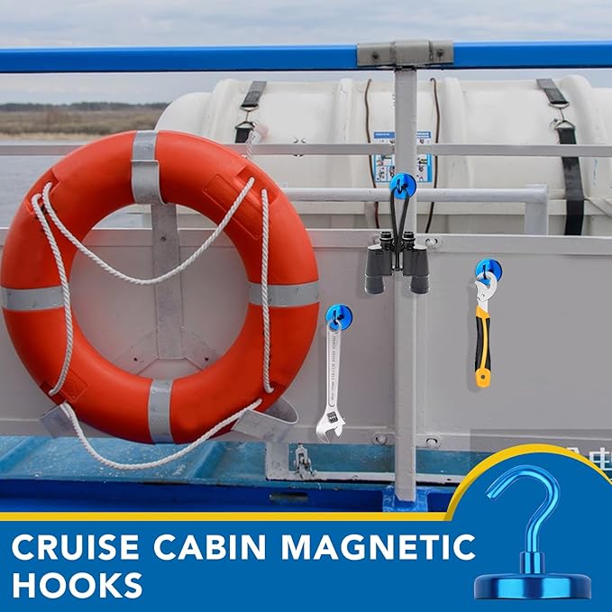 LOVIMAG Magnetic Hooks for Cruise Cabins, 120LBS Cruise Essentials Must Haves, Cruise Magnets, Magnetic Key Holder, Strong Magnetic Hooks for Hanging, Fridge, Grill -12 Pack