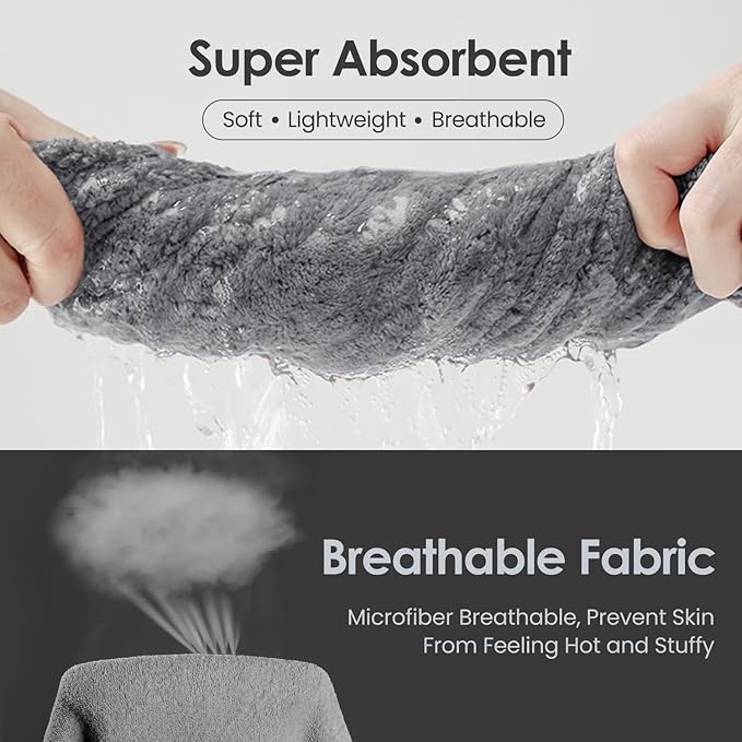 Microfiber Bath Towels, Oversized, Ultra Soft, Super Absorbent and Fast Drying, No Fading and Multipurpose Use for Sports, Travel, Fitness, SPA and Yoga (Coral Fleece - Grey, 30 in x 60 in)