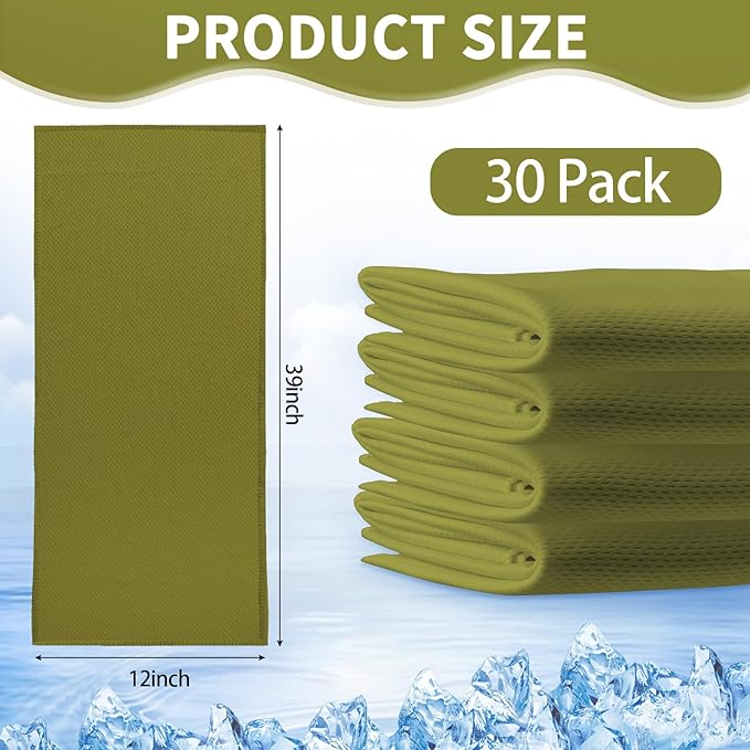 Cooling Towel Bulk - Neck & Face Cool Chilly Towels Microfiber Breathable Sport Sweat Rag for Gym, Yoga, Travel, Camping, Running, Outdoor
