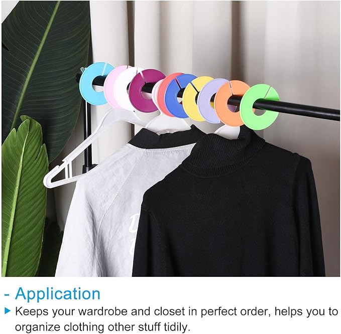 PATIKIL Clothes Dividers, 24 Pack Clothing Rack Size Dividers Blank Labels Sorting Round Separator for Closet, Dark Blue